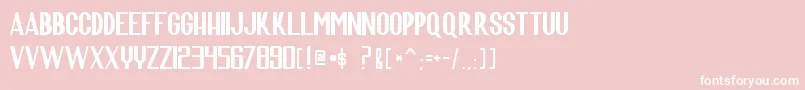 ScaraConquersTheUniverse Font – White Fonts on Pink Background