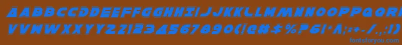 フォントHanSoloProItalic – 茶色の背景に青い文字