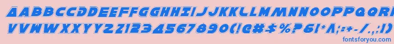 フォントHanSoloProItalic – ピンクの背景に青い文字