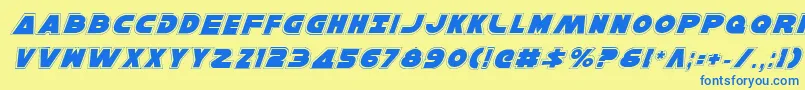 Шрифт HanSoloProItalic – синие шрифты на жёлтом фоне