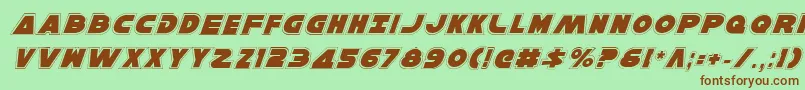 フォントHanSoloProItalic – 緑の背景に茶色のフォント