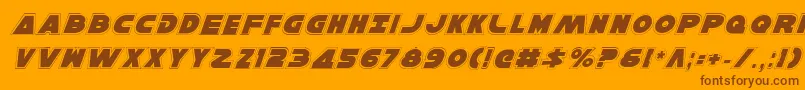 HanSoloProItalic-Schriftart – Braune Schriften auf orangefarbenem Hintergrund