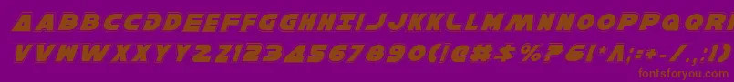 Fonte HanSoloProItalic – fontes marrons em um fundo roxo