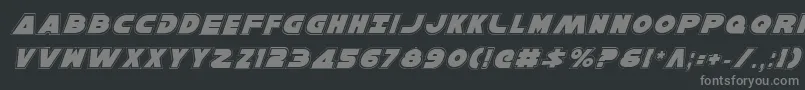 HanSoloProItalic-fontti – harmaat kirjasimet mustalla taustalla