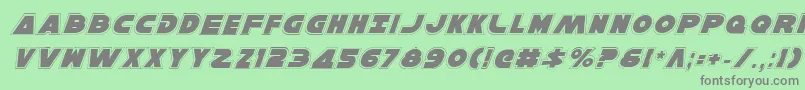 Шрифт HanSoloProItalic – серые шрифты на зелёном фоне