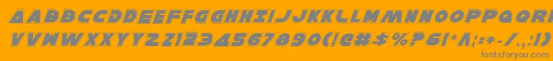 HanSoloProItalic-Schriftart – Graue Schriften auf orangefarbenem Hintergrund