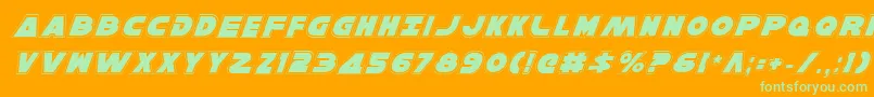 HanSoloProItalic-Schriftart – Grüne Schriften auf orangefarbenem Hintergrund