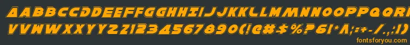 フォントHanSoloProItalic – 黒い背景にオレンジの文字