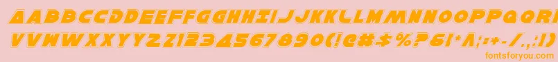 フォントHanSoloProItalic – オレンジの文字がピンクの背景にあります。