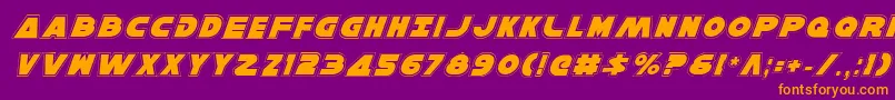 HanSoloProItalic-Schriftart – Orangefarbene Schriften auf violettem Hintergrund