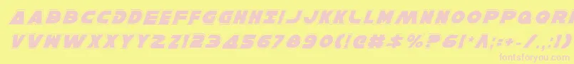 HanSoloProItalic-fontti – vaaleanpunaiset fontit keltaisella taustalla