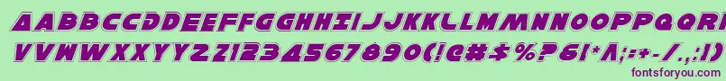 Шрифт HanSoloProItalic – фиолетовые шрифты на зелёном фоне