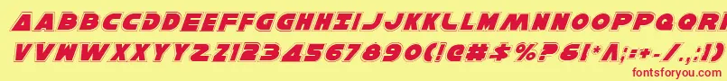 フォントHanSoloProItalic – 赤い文字の黄色い背景