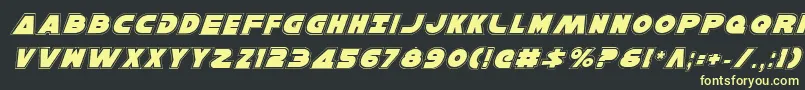 フォントHanSoloProItalic – 黒い背景に黄色の文字