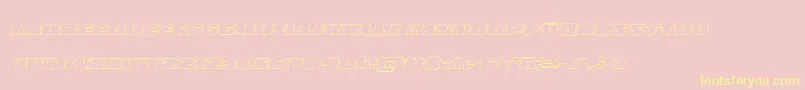 Policecruiseroutital-Schriftart – Gelbe Schriften auf rosa Hintergrund