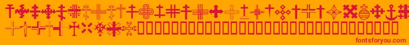 Chriciii-Schriftart – Rote Schriften auf orangefarbenem Hintergrund