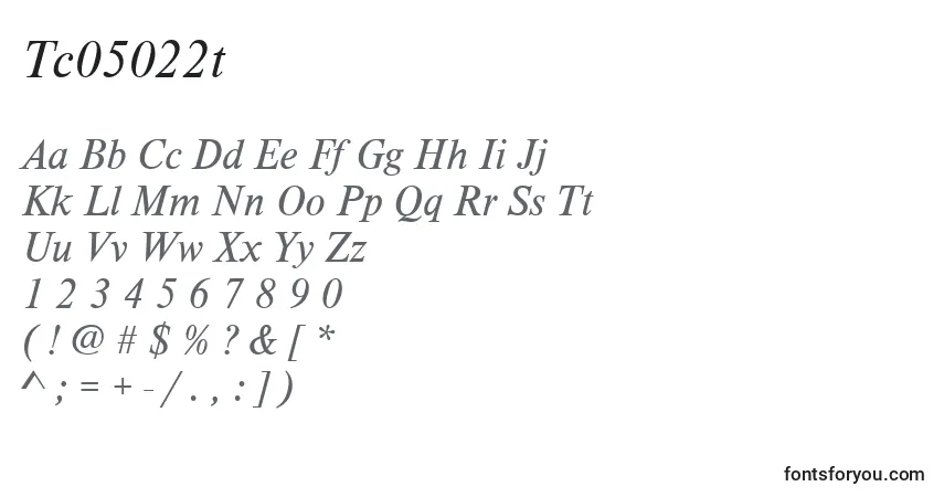 Schriftart Tc05022t – Alphabet, Zahlen, spezielle Symbole