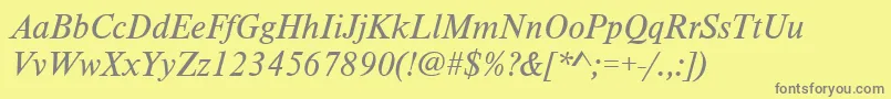 Tc05022t-Schriftart – Graue Schriften auf gelbem Hintergrund