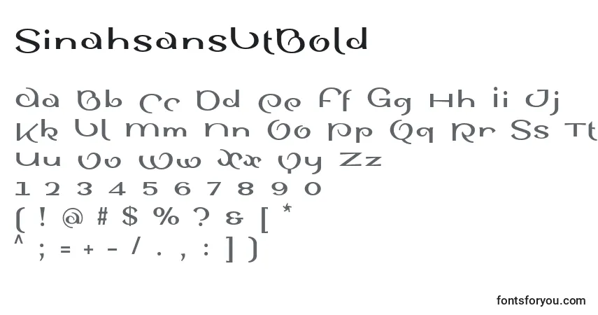 A fonte SinahsansLtBold – alfabeto, números, caracteres especiais