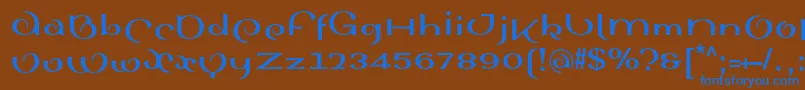 SinahsansLtBold Font – Blue Fonts on Brown Background
