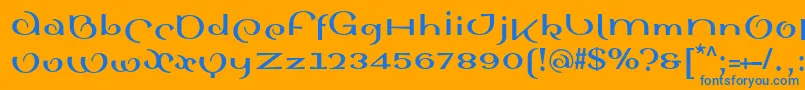 SinahsansLtBold Font – Blue Fonts on Orange Background