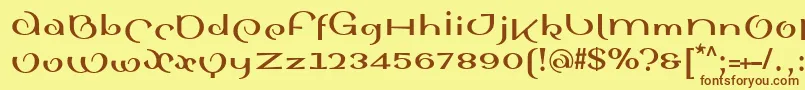 フォントSinahsansLtBold – 茶色の文字が黄色の背景にあります。