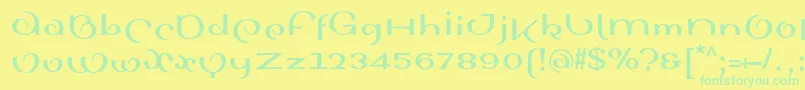 SinahsansLtBold Font – Green Fonts on Yellow Background