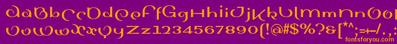 SinahsansLtBold Font – Orange Fonts on Purple Background