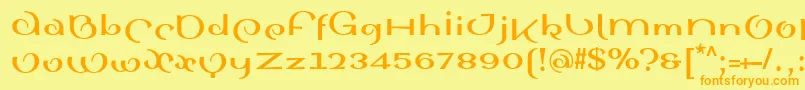 SinahsansLtBold Font – Orange Fonts on Yellow Background