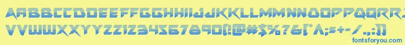 Skirmishergrad Font – Blue Fonts on Yellow Background