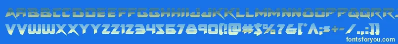 Skirmishergrad Font – Yellow Fonts on Blue Background