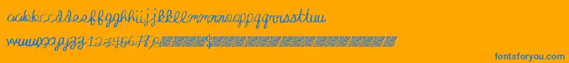 Absoluteinvite Font – Blue Fonts on Orange Background