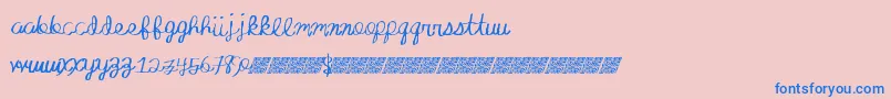 Absoluteinvite-Schriftart – Blaue Schriften auf rosa Hintergrund