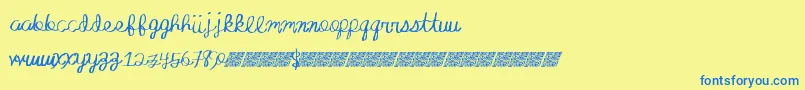 Absoluteinvite Font – Blue Fonts on Yellow Background