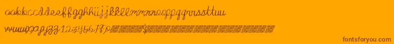 Absoluteinvite-Schriftart – Braune Schriften auf orangefarbenem Hintergrund