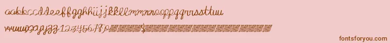 Absoluteinvite-Schriftart – Braune Schriften auf rosa Hintergrund