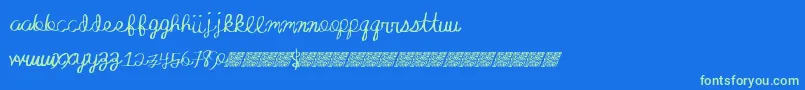 Absoluteinvite-Schriftart – Grüne Schriften auf blauem Hintergrund