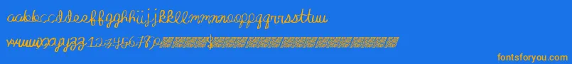 Absoluteinvite Font – Orange Fonts on Blue Background