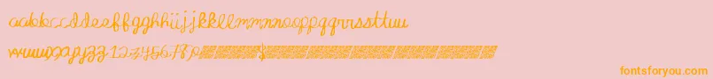 Absoluteinvite-Schriftart – Orangefarbene Schriften auf rosa Hintergrund