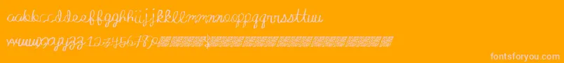 Absoluteinvite-Schriftart – Rosa Schriften auf orangefarbenem Hintergrund