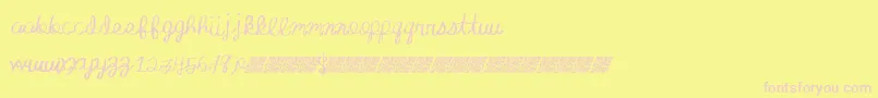 Absoluteinvite Font – Pink Fonts on Yellow Background