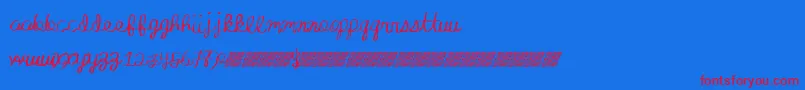 Absoluteinvite-Schriftart – Rote Schriften auf blauem Hintergrund