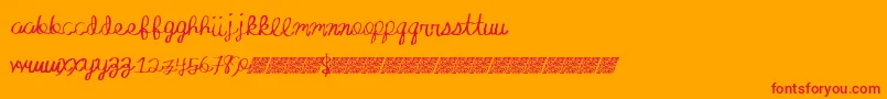 Absoluteinvite-Schriftart – Rote Schriften auf orangefarbenem Hintergrund