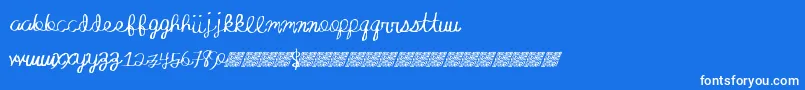 Absoluteinvite-Schriftart – Weiße Schriften auf blauem Hintergrund