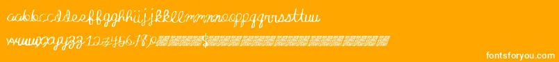 Absoluteinvite-Schriftart – Weiße Schriften auf orangefarbenem Hintergrund