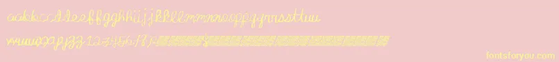 Absoluteinvite-Schriftart – Gelbe Schriften auf rosa Hintergrund