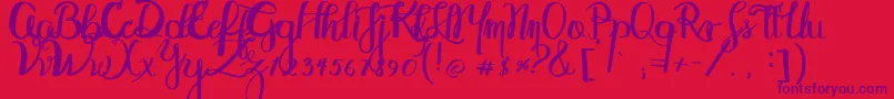 Abydos Font – Purple Fonts on Red Background