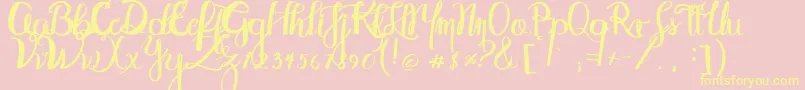 Abydos Font – Yellow Fonts on Pink Background