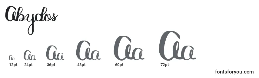 Abydos Font Sizes
