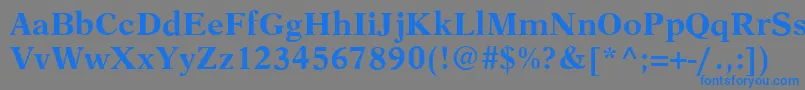 フォントAustinBold – 灰色の背景に青い文字